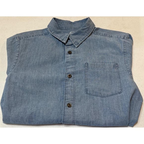 Wonder Nation Brand Light Blue Color Button-Down Shirt Cotton Boy's Size XXL(18) - Picture 5 of 11